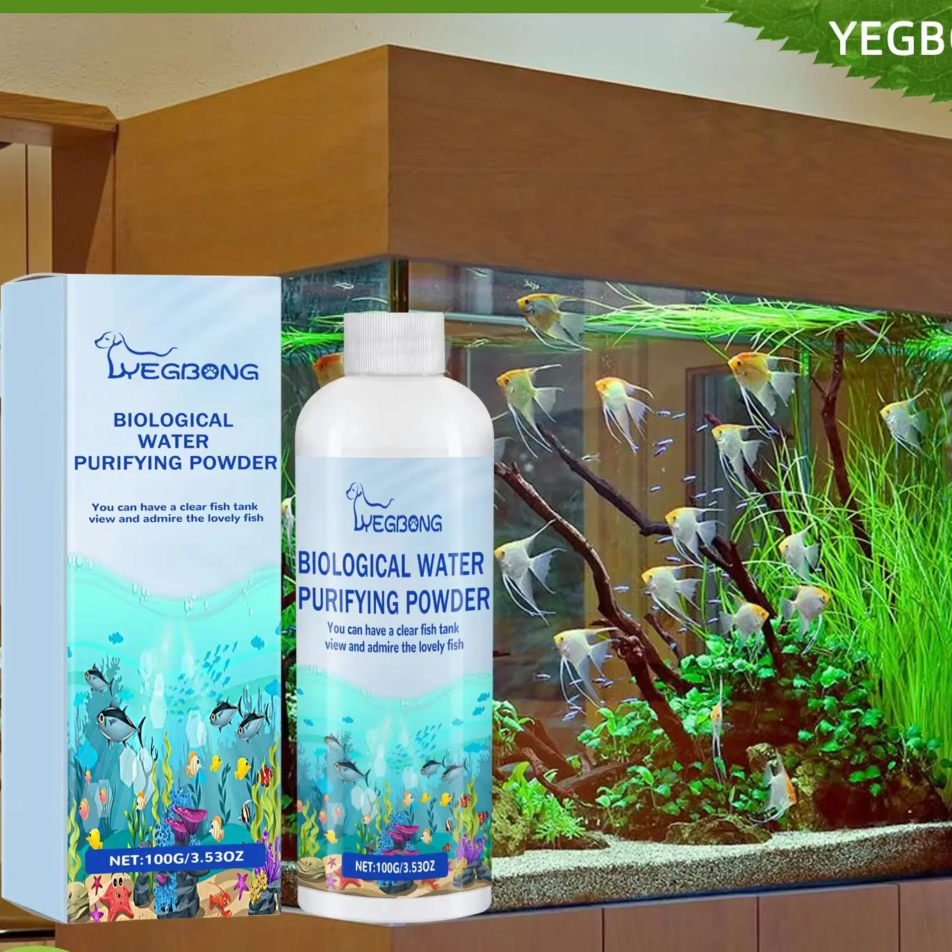 Planted Aquarium Algae Control - 生物水槽藻類抑制粉末 - 魚タンク用急速浄水剤、熱帯魚、カメ、植物に安全 | ELIM