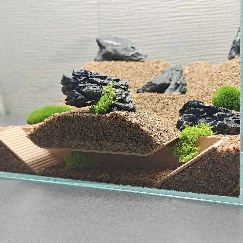 Aquarium Driftwood - 水族館の隠れ家シェルター、魚エビカニの繁殖孵化用の地下洞窟段付きトンネル、水槽の装飾
