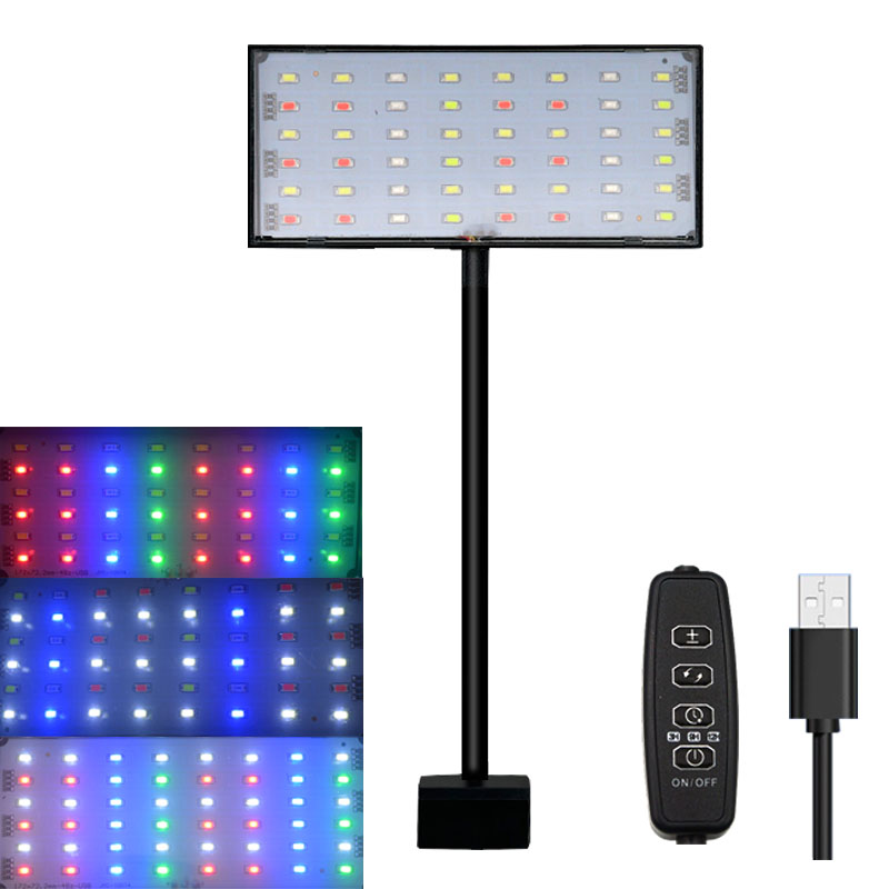 Aquarium Plant Light - 水槽用フルスペクトルLEDライト、サイクルタイマー付き、3色調整、明るさ調整可能、水草育成ランプ