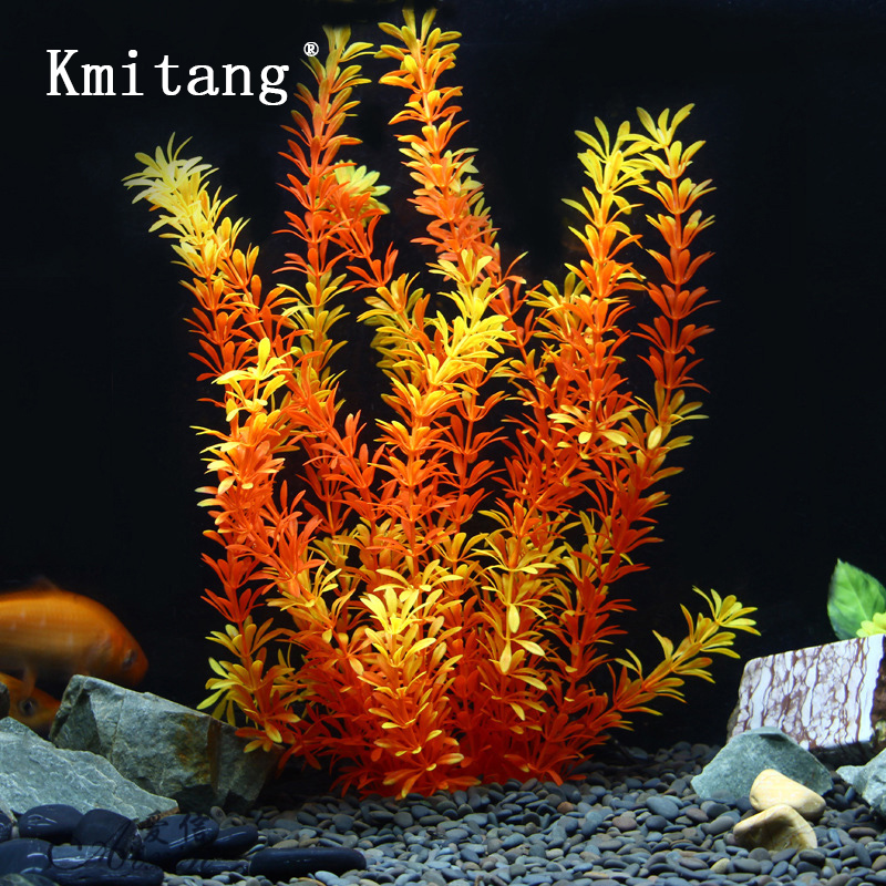 Aquarium Moss - 100cmのトロピカルプラント、大型人工水草、水中植物、ソフトプラスチック製の人工樹木、水槽の装飾用