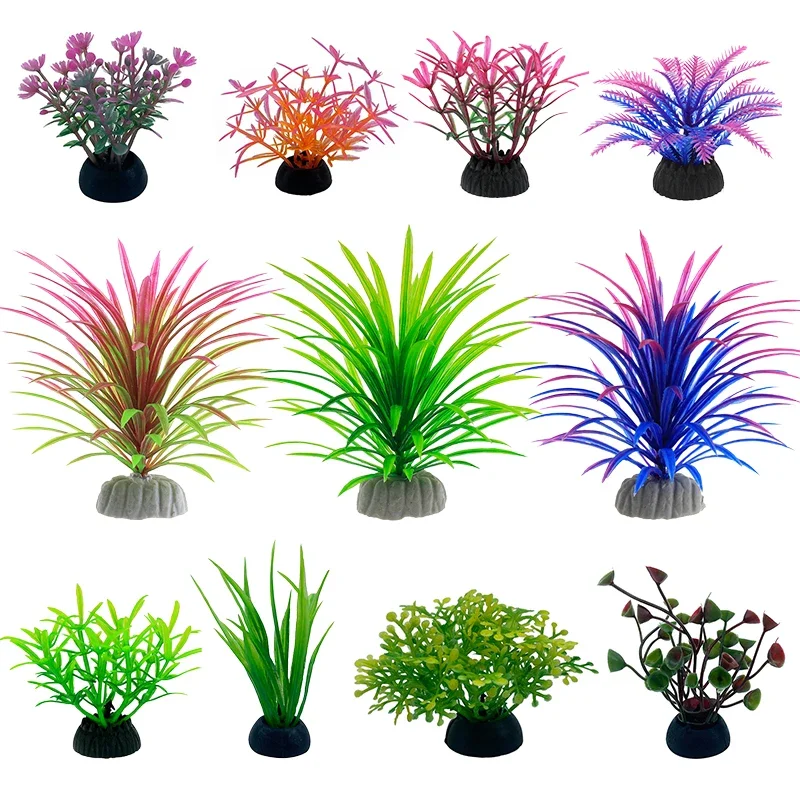 Live Plant Aquarium - PVC 水族館装飾シミュレーション人工葉植物環境保護材料水族館装飾アクセサリー