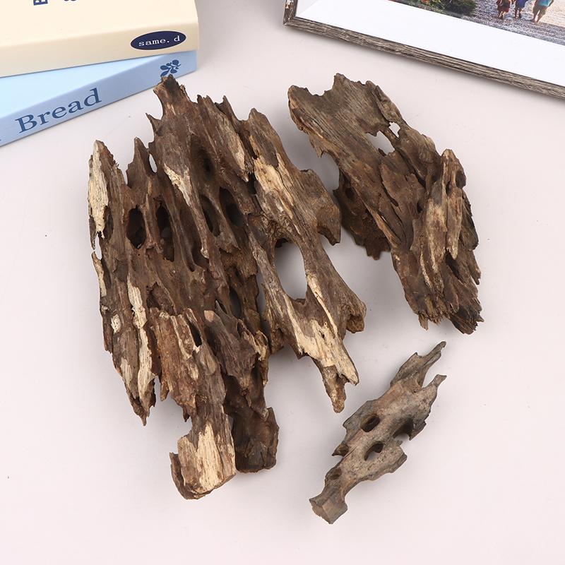 Aquarium Driftwood - △ エビの木製水槽装飾品、天然の穴が付いた水槽用の流木水景装飾アクセサリー