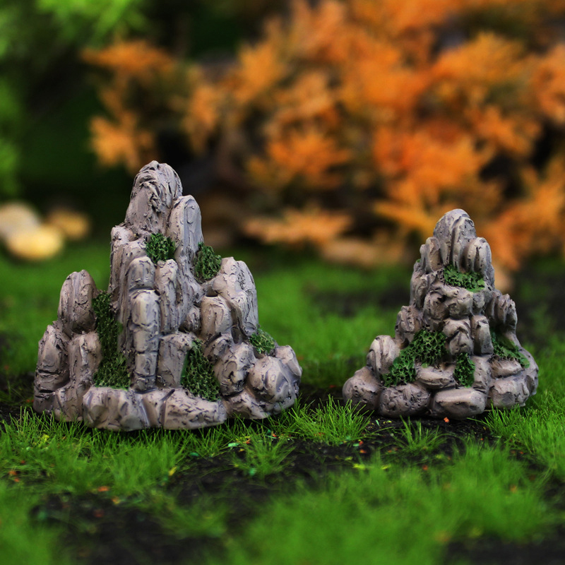 ミニ山の偽のミニチュア石,人工の丘のおもちゃ,盆栽の装飾品, - Aquarium Moss のレビューと価格