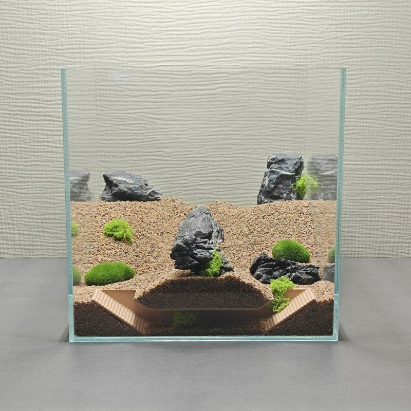 水族館の隠れ家シェルター、魚エビカニの繁殖孵化用の地下洞窟段 - Aquarium Driftwood のレビューと価格