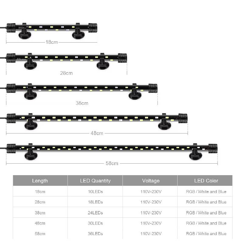 220V対応、LED水槽ライト、防水仕様、水中装飾照明、水中 - Aquarium Plant Substrate のレビューと価格