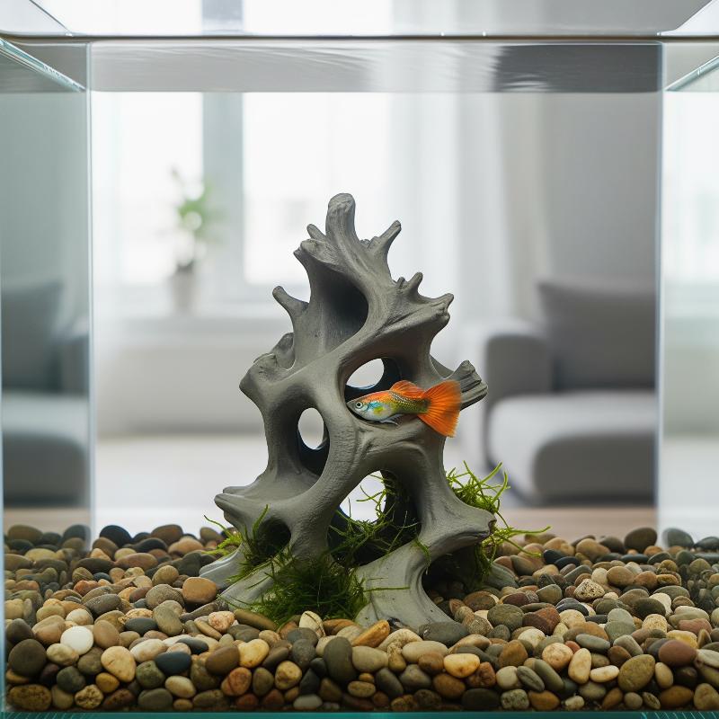 隠された複数の穴が付いた、自然な風合いのドリフトウッド製の魚 - Aquarium Driftwood のレビューと価格