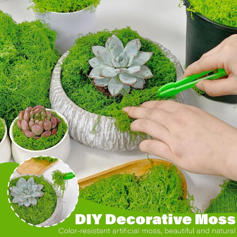 人工緑の植物、永遠の命を持つモス、DIYクラフト、フェイクプ - Aquarium Moss のレビューと価格